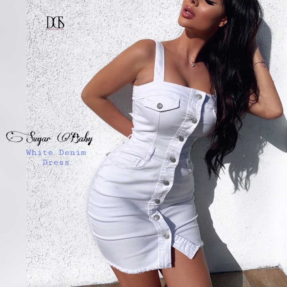 ‼️ Sale ‼️ Sugar Baby - White Denim Dress